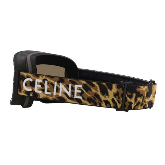 NEW CELINE CL40196U 99C SKI MASK BLACK/CAMOUFLAGE SMOKE/GOLD MIRROR SUNGLASSES - Picture 6 of 6